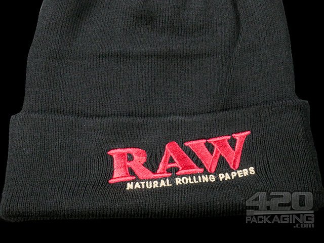RAW X Rolling Papers Pompom Beanie (2 Color Options) Black - 4