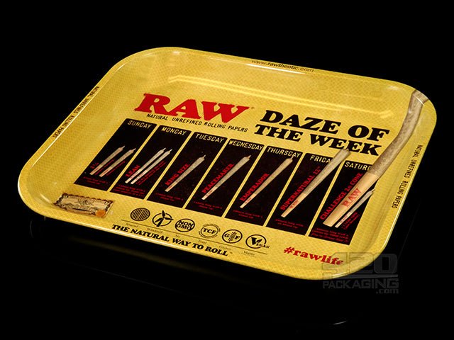 RAW Daze Of The Week Design Large Metal Rolling Tray 1/Box - 1