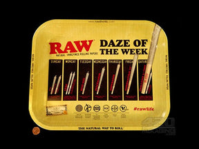 RAW Daze Of The Week Design Large Metal Rolling Tray 1/Box - 2