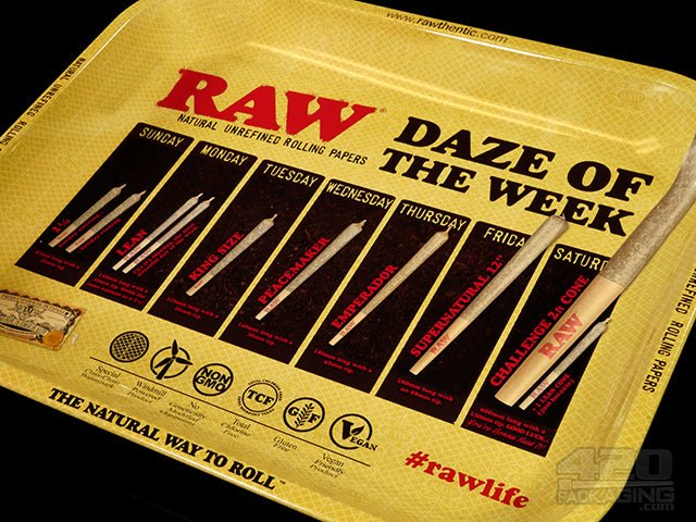 RAW Daze Of The Week Design Large Metal Rolling Tray 1/Box - 3