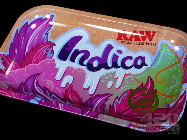 RAW Strains Indica Small Metal Rolling Tray - 3
