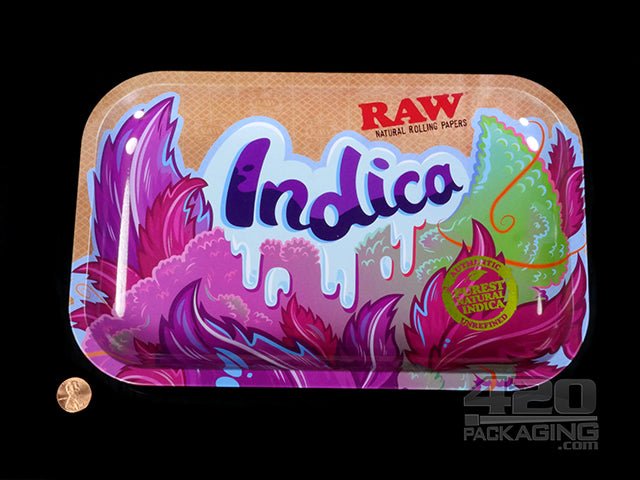 RAW Strains Indica Small Metal Rolling Tray - 2