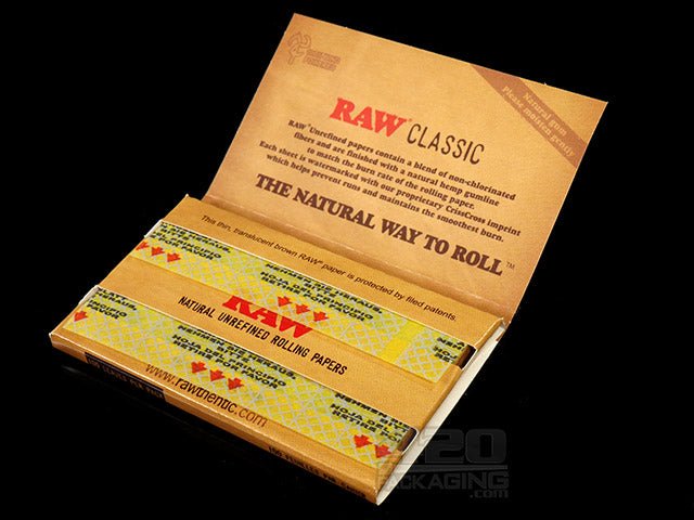 RAW Single Wide Classic Rolling Papers 25/Box - 4