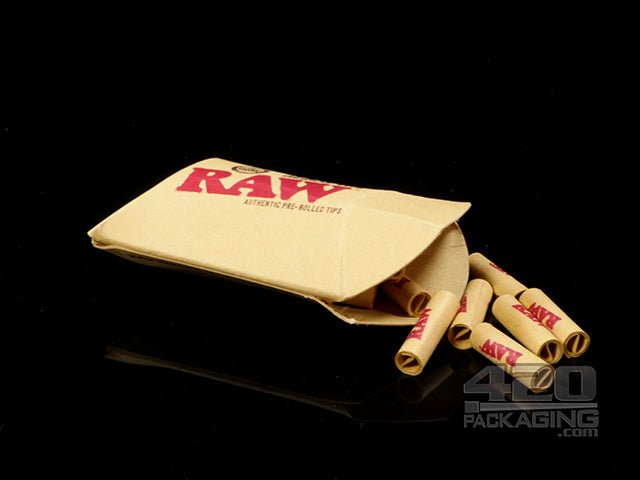 RAW Rolling Paper Slim Herbal Pre Rolled Tips 20/Box - 3