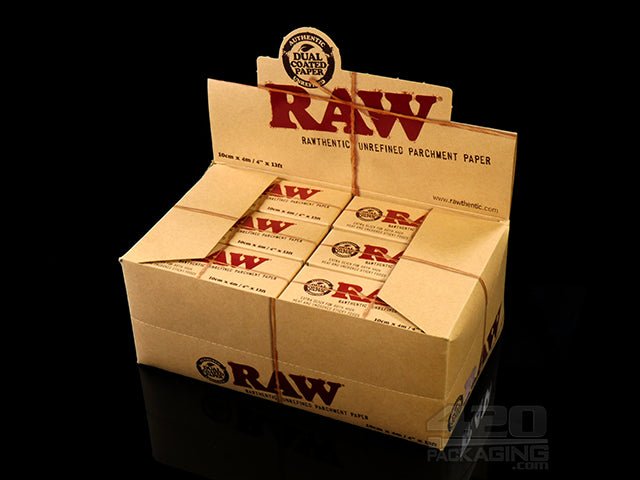 RAW 4 Inch Wide Parchment Paper Rolls 12/Box - 1