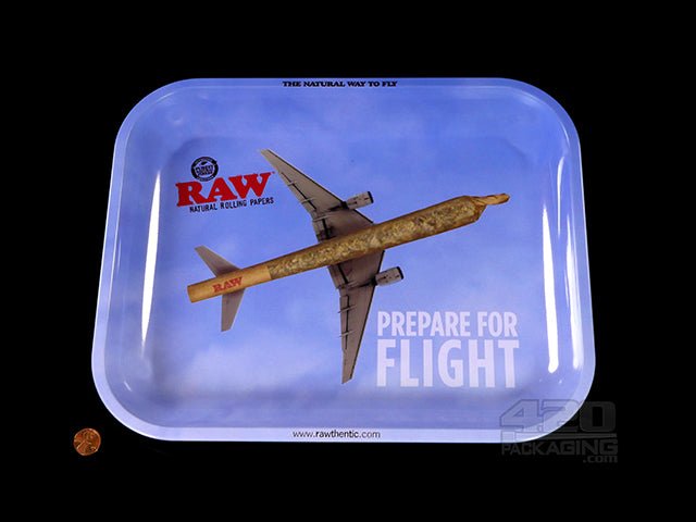 RAW Take Flight Large Metal Rolling Tray 1/Box - 2