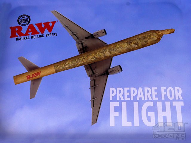 RAW Take Flight Large Metal Rolling Tray 1/Box - 3