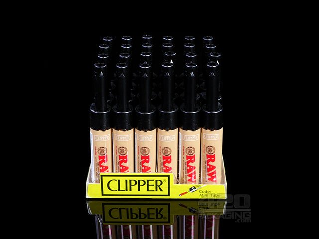 RAW Logo Electronic Mini Tube Clipper Lighters 24/Box - 3