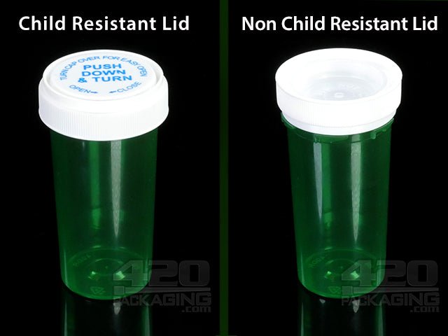 RC-30 Child Resistant Reversible Lid Containers (7.5 Gram) 190-Box TGRN (Transparent Green) - 3