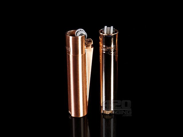 Rose Gold Metal Clipper Lighters 12/Box - 1