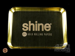 Shine Gold Metal Rolling Tray - 2