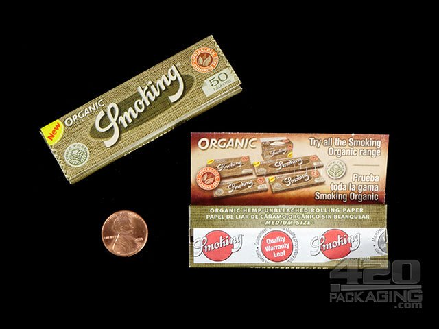 Smoking Organic Medium 1 1-4 Size Rolling Papers 25/Box - 2