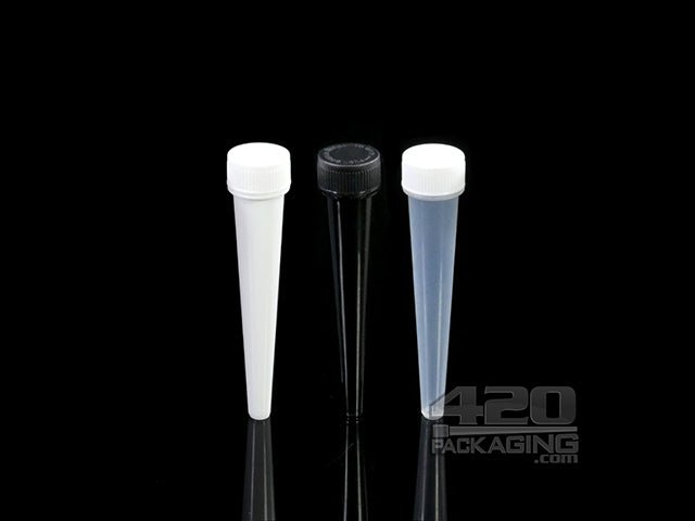 Smoke Tubes 98mm Plastic J-Tube With Twist Child Resistant Cap 850/Box Opaque Black With Black Cap - 1