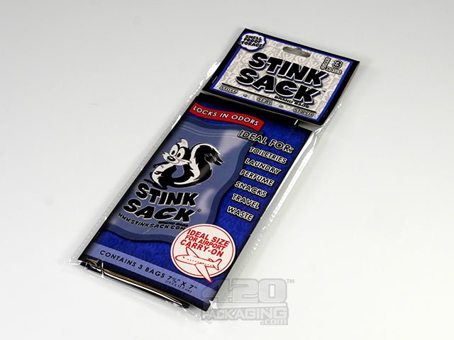 Quart Size Stink Sack Odor Locking Black Zip Bags 3/Box - 1