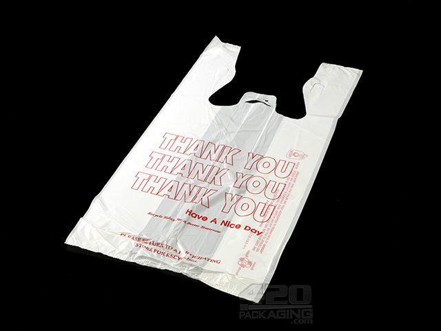 1-8 Size White "Thank You" T-Shirt Bag 1500/Box - 1