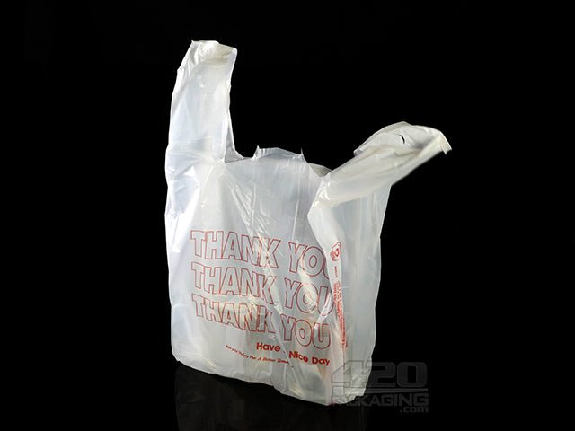 1-8 Size White "Thank You" T-Shirt Bag 1500/Box - 3