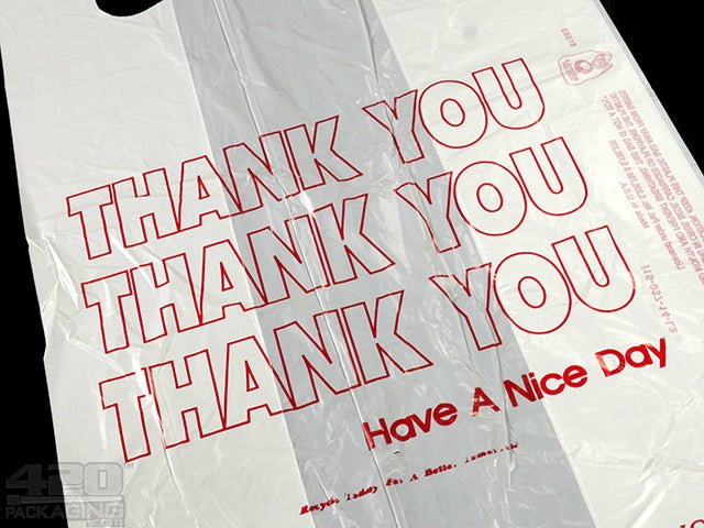 1-8 Size White "Thank You" T-Shirt Bag 1500/Box - 4