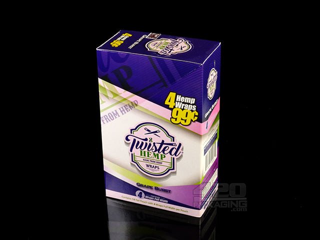 Twisted Grape Burst Flavored Hemp Wraps 15/Box - 2