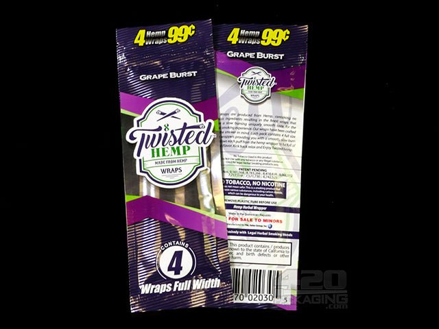 Twisted Grape Burst Flavored Hemp Wraps 15/Box - 3