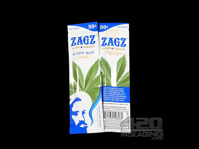 ZAGZ Blazin' Blue Flavored Hemp Wraps 25/Box - 3