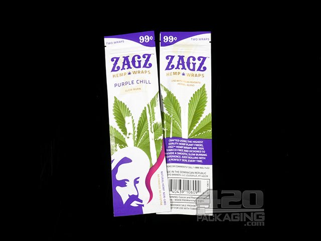 ZAGZ Purple Chill Flavored Hemp Wraps 25/Box - 3