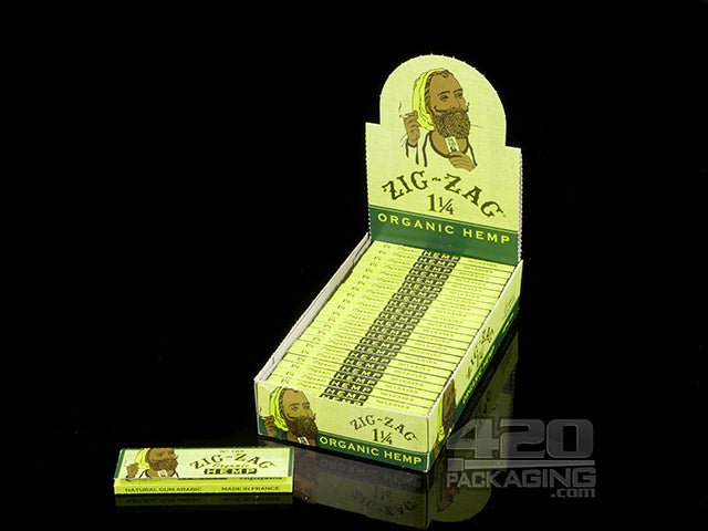 Zig Zag 1 1-4 Size Organic Hemp Rolling Papers 24/Box - 1