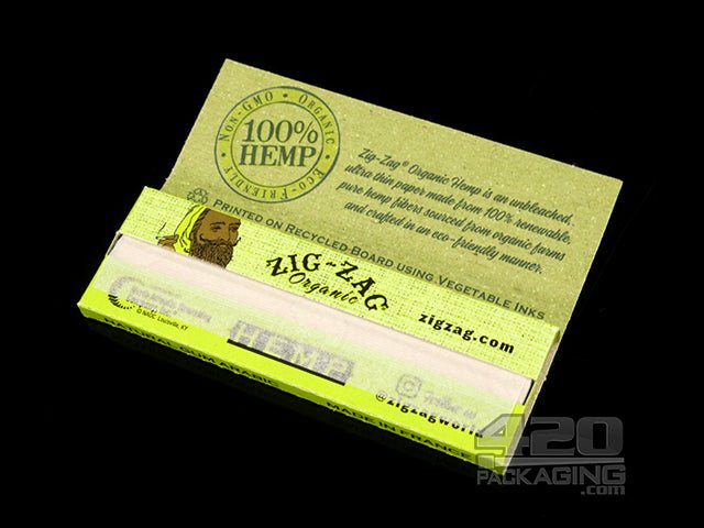Zig Zag 1 1-4 Size Organic Hemp Rolling Papers 24/Box - 4