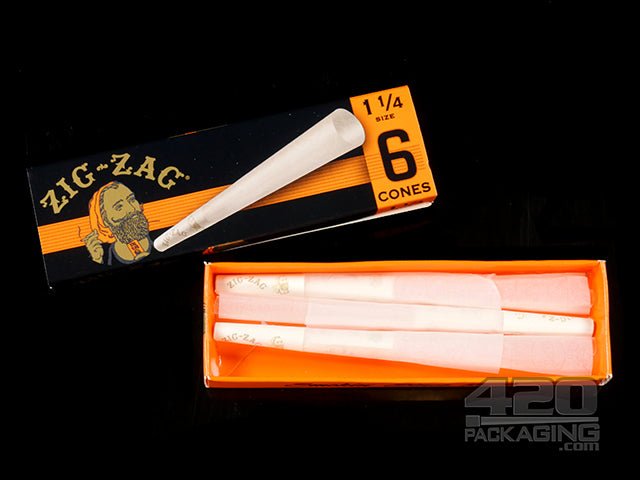 Zig-Zag 1 1-4 Size Pre Rolled Paper Cones 24 Pack Carton (6 Cones Per Pack) - 3