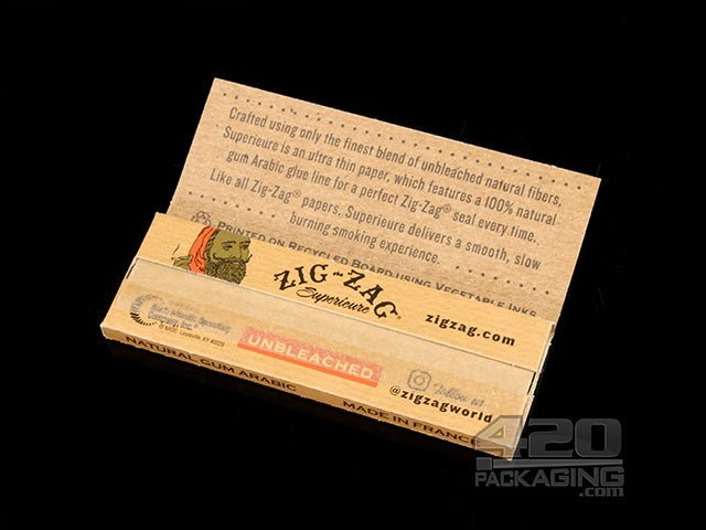 Zig Zag Supreme 1 1-4 Size Unbleached Rolling Papers 24/Box - 4