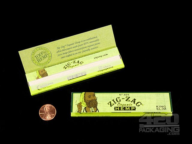 Zig Zag King Slim Organic Hemp Rolling Papers 24/Box - 3