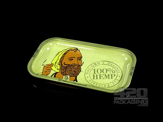 Zig-Zag Small Hemp Metal Rolling Tray - 1