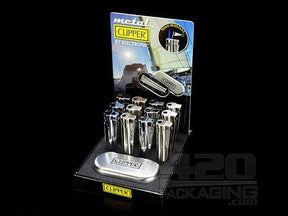 Clipper Silver Jet Metal Electronic Lighter 12/Box - 2
