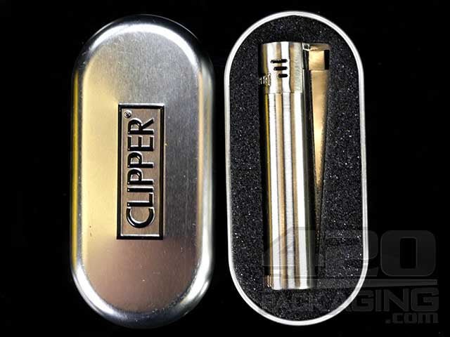 Clipper Silver Jet Metal Electronic Lighter 12/Box - 4