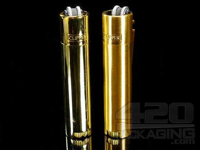 Gold Metal Clipper Lighters 12/Box - 1