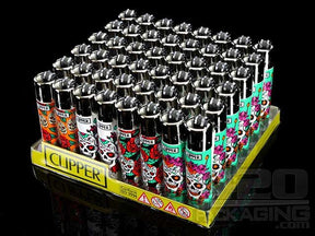 Clipper Lighter Mexican Skulls Design 48/Box - 2