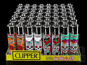Clipper Lighter Mexican Skulls Design 48/Box - 3