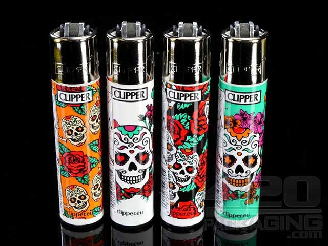 Clipper Lighter Mexican Skulls Design 48/Box - 1