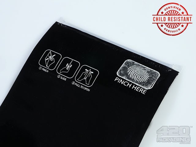 3.5 x 5 Inch Black Pinch N Slide ASTM Child Resistant Exit Bags 100/Box - 2