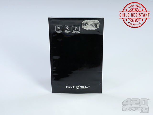 5 x 8.5 Inch Black Pinch N Slide ASTM Child Resistant Exit Bags 100/Box - 1