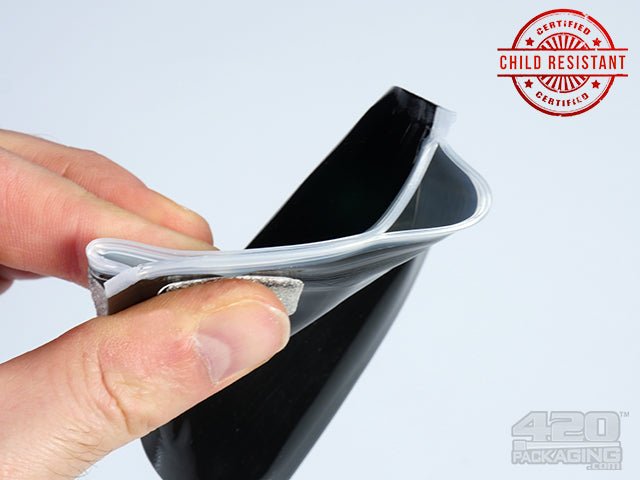 3.5 x 5 Inch Black Pinch N Slide ASTM Child Resistant Exit Bags 100/Box - 4