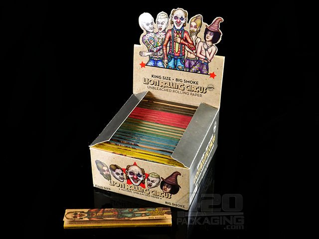Lion Rolling Circus Unbleached King Size Rolling Papers 50/Box - 1