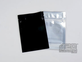 Black-Clear 3.6" x 5" Mylar Stand Up Pouch Zip Bags 100/Box - 3
