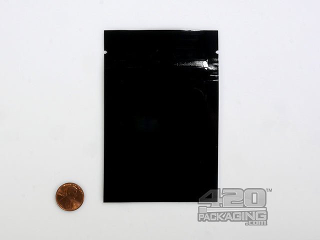 Black-Clear 3.6" x 5" Mylar Stand Up Pouch Zip Bags 100/Box - 2