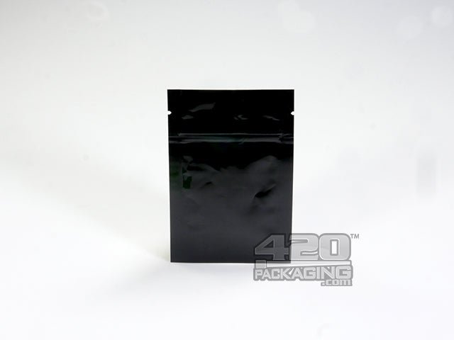 Black-Clear 3.6" x 5" Mylar Stand Up Pouch Zip Bags 100/Box - 1