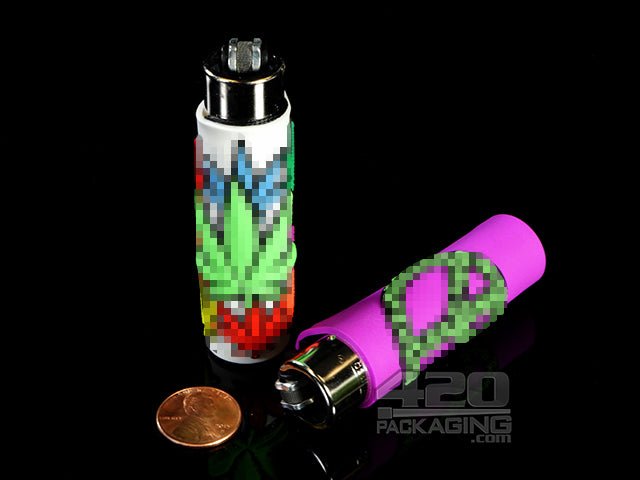 Hippie Design Clipper Lighter With Silicone POP Cover 24/Box - 2