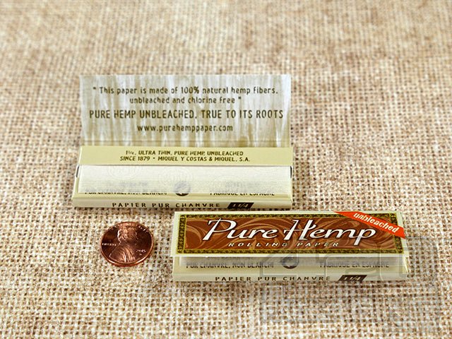 Pure Hemp Rolling Papers 1 1-4 size unbleached - 2