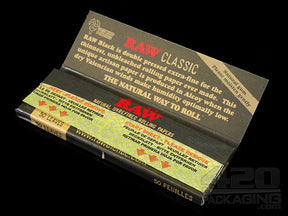 RAW Black Rolling Papers 1 1-4 Size 24/Box - 4