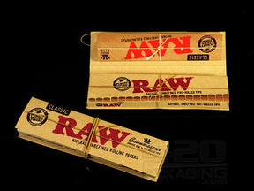 Raw Rolling Papers Connoisseur King Size Slim + Pre Roll Tips - 3