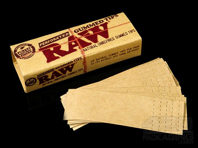 RAW Natural Perforated Gummed Tips 24/Box - 4