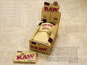 Raw Rolling Papers Organic Hemp 1 1-4 size Artesano 1 Display Box (15 packets) - 1